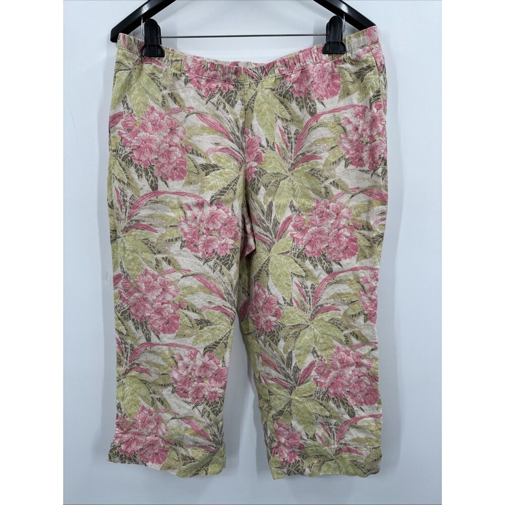 J. Jill Large Petite Crop Linen Wide Leg Pants